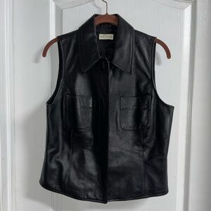 Ann Taylor Black Leather Vest